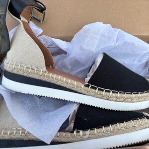 a.n.a Black and Tan Espadrille Platform Shoes